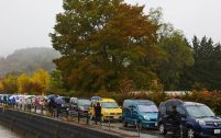 Peu importe la météo, l'enthousiasme des Japonais pour le Kangoo ne se dément pas.